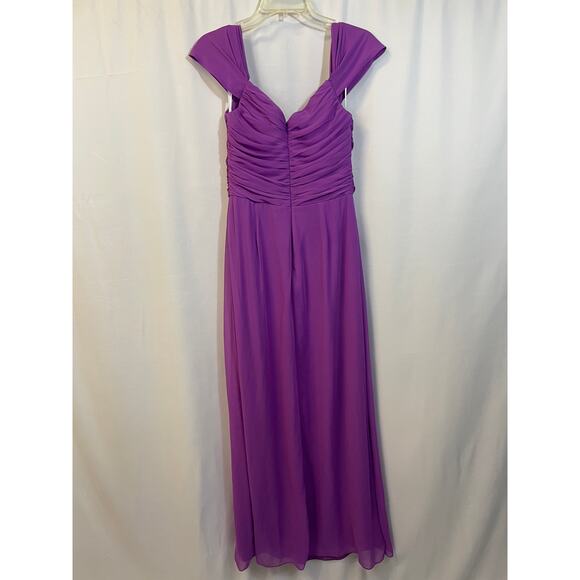Dessy Collection 2844 Color Orchid-e313 Full Length Ruched Bridesmaid Size 10 - Picture 6 of 10